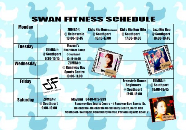 SWAN FITNESS SCHEDULE 2016