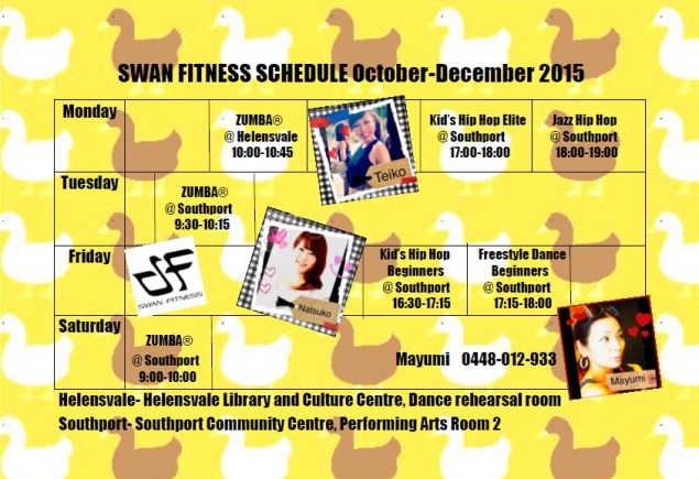 SWAN FITNESS SCHEDULE October-December 2015