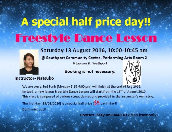 A special half price day for Freestyle Dance Lesson