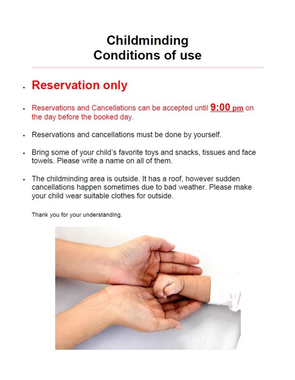 Childminding conditions of use