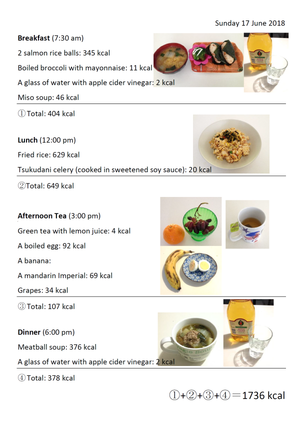 真由美の食事2018年6月17日